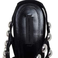 Alexander Wang Black Suede Embellished Sadie Mules Size 37