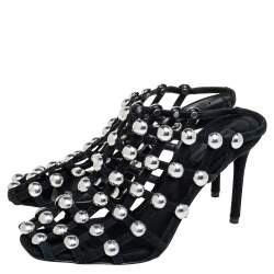 Alexander Wang Black Suede Embellished Sadie Mules Size 37