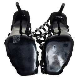 Alexander Wang Black Suede Embellished Sadie Mules Size 37