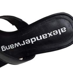 Alexander Wang Black Leather Ellis Toe Ring Slide Sandals Size 35