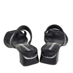 Alexander Wang Black Leather Ellis Toe Ring Slide Sandals Size 35