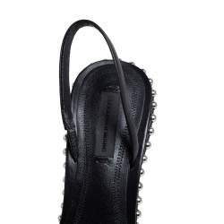 مملوكة مسبقًا صندل أليكساندر وانغ رينا جلد نوفا أسود مرصع بحزام كاحل مقاس 38