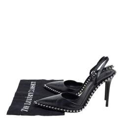 مملوكة مسبقًا صندل أليكساندر وانغ رينا جلد نوفا أسود مرصع بحزام كاحل مقاس 38