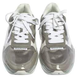 Pre Owned Alexander Wang Grey/White PVC, Suede And Leather Stadium Low Top Sneakers Size 38.5