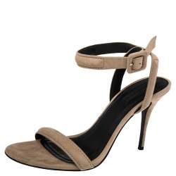 Alexander Wang Beige Suede Antonia Ankle Wrap Sandals Size 39