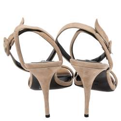 Alexander Wang Beige Suede Antonia Ankle Wrap Sandals Size 39