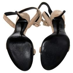 Alexander Wang Beige Suede Antonia Ankle Wrap Sandals Size 39
