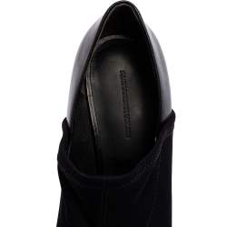 Alexander Wang Black Leather And Stretch Fabric Alla Wedge Pumps Size 38