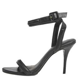 Pre Owned صندل اليكساندر وانغ ملتف حول الكاحل أنتونيا جلد أسود مقاس 37