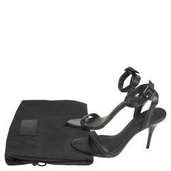 Pre Owned صندل اليكساندر وانغ ملتف حول الكاحل أنتونيا جلد أسود مقاس 37