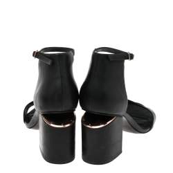 Alexander Wang Black Leather Block Heel Abby Sandals Size 40.5