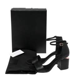 Alexander Wang Black Leather Block Heel Abby Sandals Size 40.5