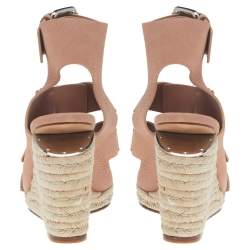 Alexander Wang Beige Leather Buckle Ankle Cuff Espadrille Sandals Size 39