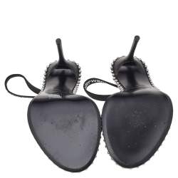 Pre Owned Alexander Wang Black PVC Studded Slingback Nova Sandals Size 38.5