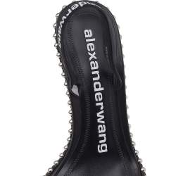 Pre Owned Alexander Wang Black PVC Studded Slingback Nova Sandals Size 38.5