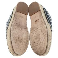 Alexander Wang Black Embellished Leather Platform Espadrille Flats Size 38