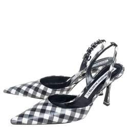Alexander Wang Grey/Black Leather Crystal Embellished Logo Slingback Pointed Toe Sandals Size 40