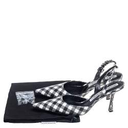 Alexander Wang Grey/Black Leather Crystal Embellished Logo Slingback Pointed Toe Sandals Size 40