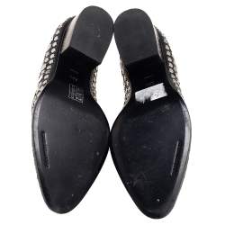 Pre Owned حذاء بوت كاحل أليكساندر وانغ "غابي" مرصع جلد أسود مقاس 36.5