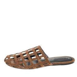 Pre Owned حذاء سلايد أليكساندر وانغ أليسكون سويدي بني مقاس 39