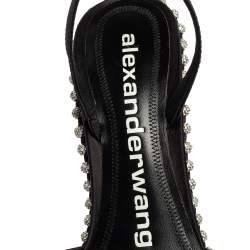 Alexander Wang Black Satin Rina Pointed-Toe Sandals Size 38