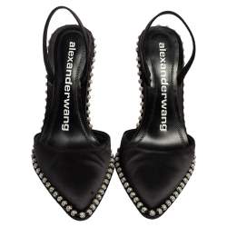 Alexander Wang Black Satin Rina Pointed-Toe Sandals Size 38