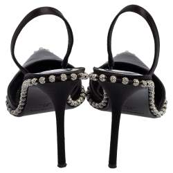 Alexander Wang Black Satin Rina Pointed-Toe Sandals Size 38