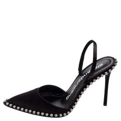 Alexander Wang Black Satin Rina Pointed-Toe Sandals Size 38