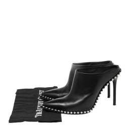 Alexander Wang Black Leather Eri Studded Mules Size 37