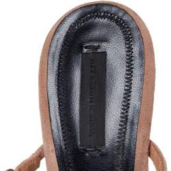 Pre Owned Alexander Wang Nude Suede Sadie Studded Caged Mule Sandals Size 38