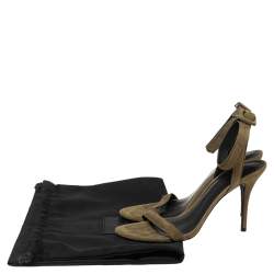 Alexander Wang Olive Green Suede Antonia Ankle-Strap Sandals Size 38