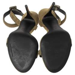 Alexander Wang Olive Green Suede Antonia Ankle-Strap Sandals Size 38