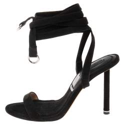 Alexander Wang Black Suede  Ankle Wrap Sandals Size 38