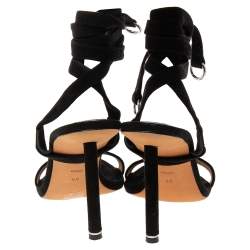 Alexander Wang Black Suede  Ankle Wrap Sandals Size 38