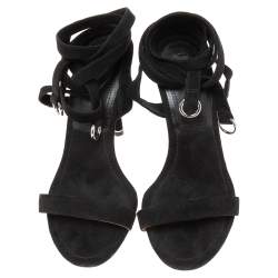 Alexander Wang Black Suede  Ankle Wrap Sandals Size 38