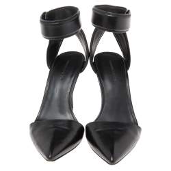 Pre Owned Alexander Wang Black Leather Lovisa Ankle Strap Sandals Size 38.5