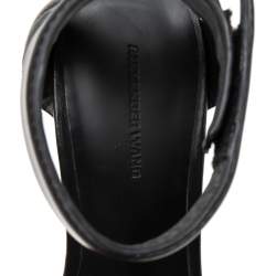 Pre Owned Alexander Wang Black Leather Lovisa Ankle Strap Sandals Size 38.5