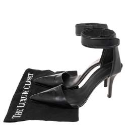 Pre Owned Alexander Wang Black Leather Lovisa Ankle Strap Sandals Size 38.5