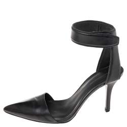 Pre Owned Alexander Wang Black Leather Lovisa Ankle Strap Sandals Size 38.5