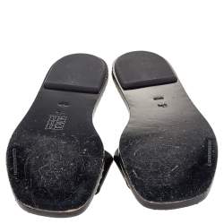 Alexander Wang Black Leather Studded Flat Slides Size 37.5