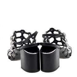 مملوكة مسبقًا Alexander Wang Black Leather Dome Studded Nadia Sandals Size 39.5