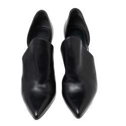 Alexander Wang Black Leather Cutout Pointed Toe Booties Size 41