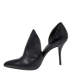 Alexander Wang Black Leather Cutout Pointed Toe Booties Size 41