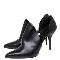 Alexander Wang Black Leather Cutout Pointed Toe Booties Size 41