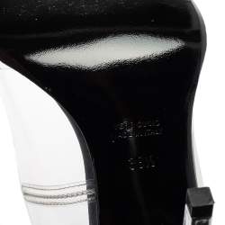 Pre Owned صندل أليكساند ر وانغ بي في سي مارلو شفاف أسود مزخرف بحزام للكاحل مقاس 38.5