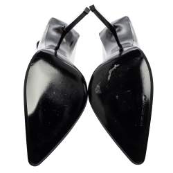 Pre Owned صندل أليكساندر وانغ بي في سي مارلو شفاف أسود مزخرف بحزام للكاحل مقاس 38.5