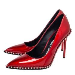 Alexander Wang Red Patent Rie  Pointed Toe Pumps Size 38