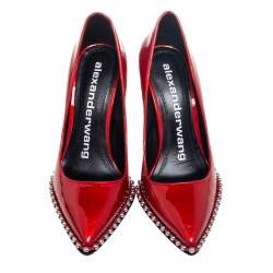 Alexander Wang Red Patent Rie  Pointed Toe Pumps Size 38