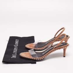 Alexander Wang Beige Suede and PVC Studded Slingback Nova Sandals Size 38