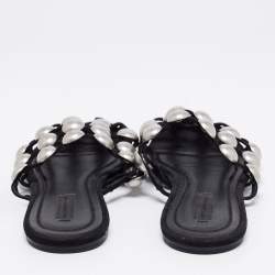 Alexander Wang Black Suede Amelia Studded Flat Slides Size 38